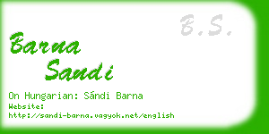 barna sandi business card
